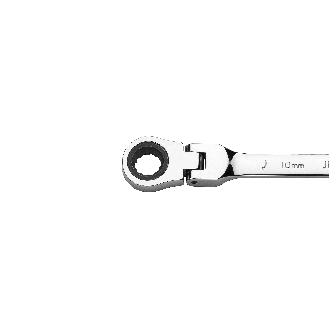 Jetech Clé à engrenage à tête flexible 10mm, Clé à cliquet flexible de qualité industrielle en acier allié Cr-V forgé et traité thermiquement, clé combinée à cliquet à tête flexible 12 points entièrement polie, métrique-Lire la description