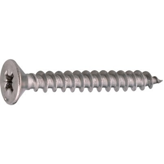 Vis à bois inox A2 tête fraisée PZ  - Vendu par: 200 | L (mm): 25 | Fileta: Total | Emut: PZ2 | D (mm): 3 | DK (mm): 6-Lire la description