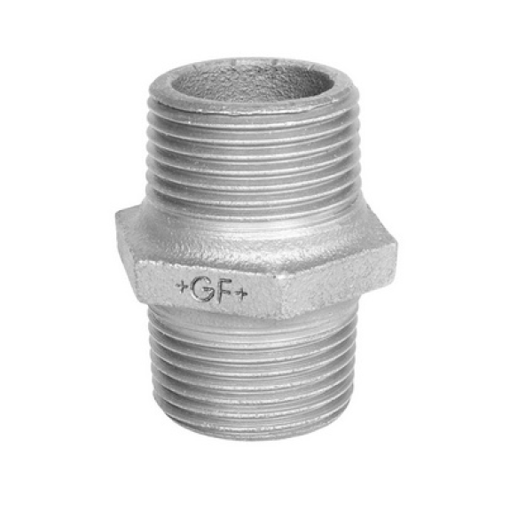 Raccord fileté/taraudé - Mamelon double - Fonte Galva - 3/8" M - Pmax: 25 bar-Leggi tutto