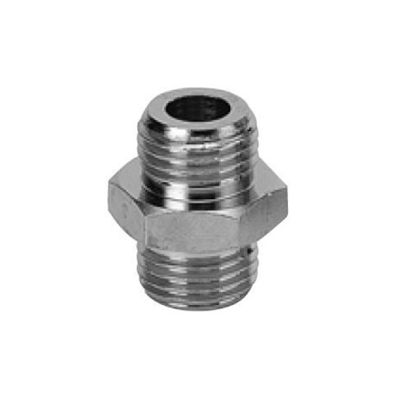 Raccords pour tubes - Mamelon cylindrique - Laiton nickelé - 1/4" - 1/4" M - 60 bar-Lire la description