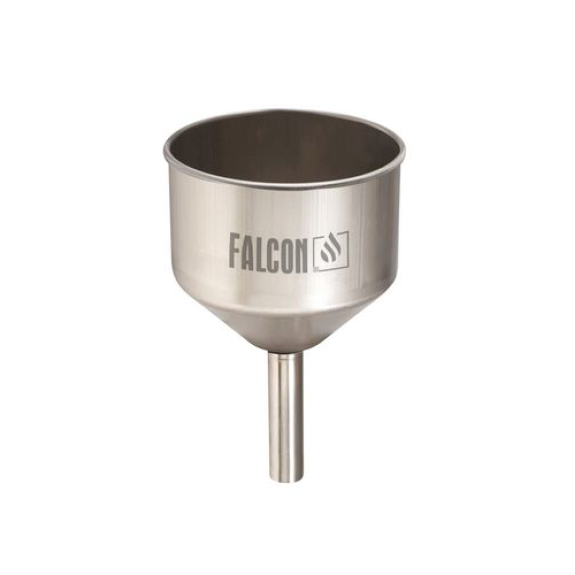 Entonnoir en inox pour bidons , tube 23 mm (95 mm long), ouverture de remplissage Ø 138 mm-Lire la description