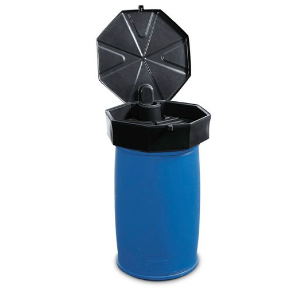 Entonnoir  en polyéthylène (PE) pour fûts 22 litres, avec couvercle, antistatique-Lire la description