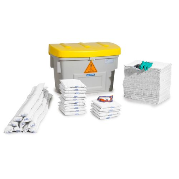 Kit d'absorbants anti-pollution  en box de sécurité, SF200, version Hydrocarbures-Lire la description