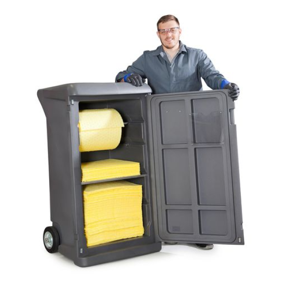 Kit d'absorbants anti-pollution  Caddy, comme station d'approvisionnement mobile, Spécial-Lire la description
