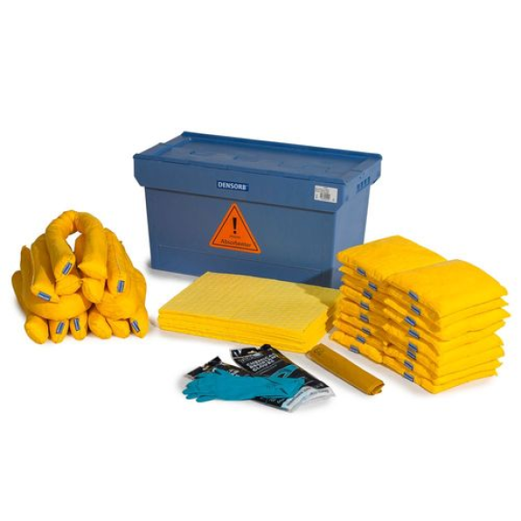 Kit d'absorbants anti-pollution , absorbants en robuste box de transport, « spécial »-Lire la description