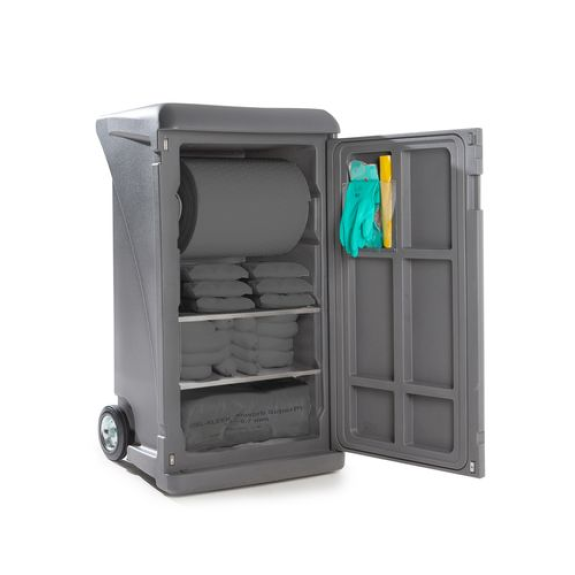 Kit antipollution mobile , absorbants en caddy XL gris, version Universel avec granulés-Lire la description