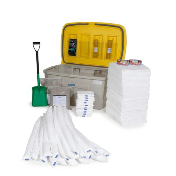 Kit d'absorbants anti-pollution  en box de sécurité, SF400, version Hydrocarbures-Lire la description