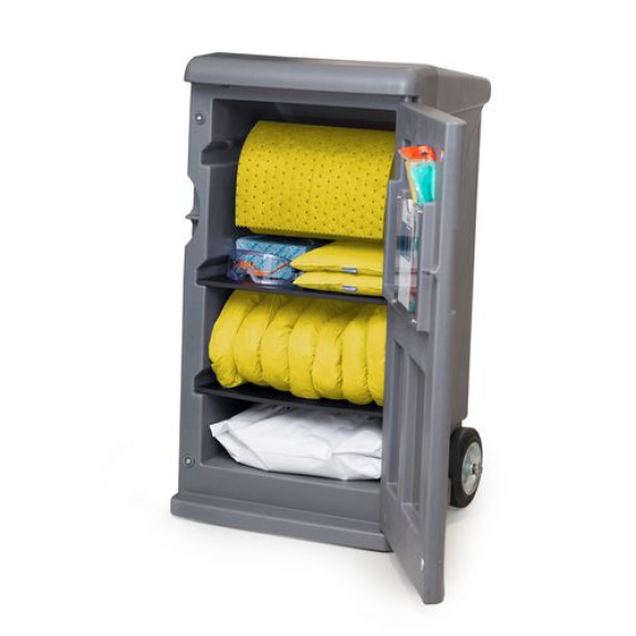 Kit antipollution mobile , absorbants en caddy M gris, version Spécial avec granulés-Lire la description