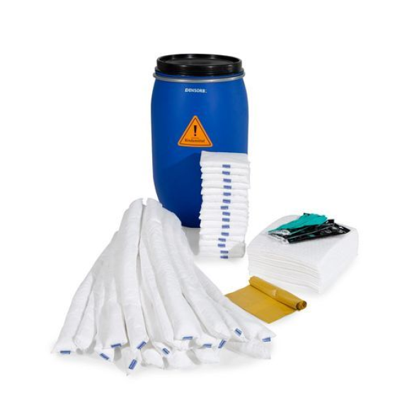 Kit d'absorbants anti-pollution , absorbants en fût S 170, «huile»-Lire la description