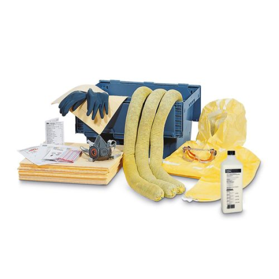 Kit d'absorbants anti-pollution  SPECIAL , pour accidents chimiques-Lire la description