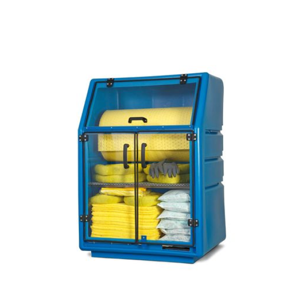 Kit d'absorbants anti-pollution  - Armoire de sécurité avec rouleau absorbant, « spécial »-Lire la description
