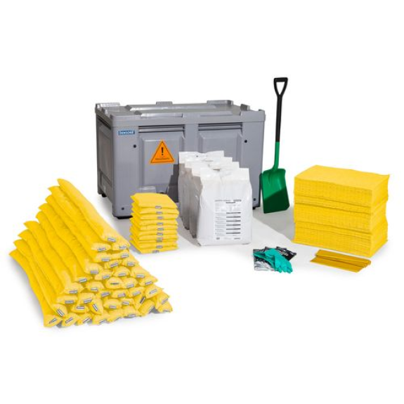 Kit d'absorbants anti-pollution , absorbants en box de transport, « spécial »-Lire la description