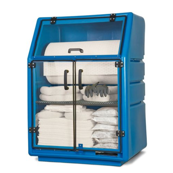 Kit d'absorbants antipollution  - Armoire de sécurité avec portes « huile »-Lire la description