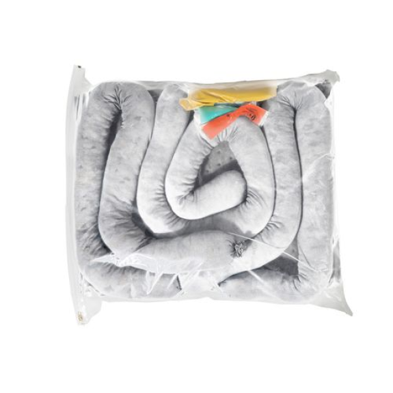 Kit absorbants anti-pollution , housse transparente, feuilles et boudins, pour huiles-Leggi tutto