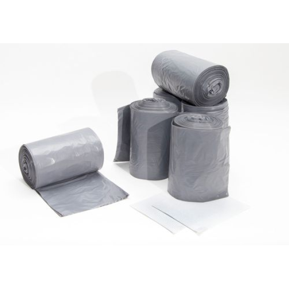 Sacs poubelle en plastique, gris (1 pack = 100 pièces)-Lire la description