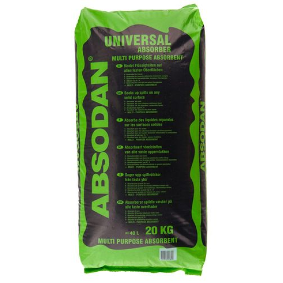 Granulés absorbants Universel Absodan pour huiles, type III/R, gros grain, antidérapant, sac de 20kg-Lire la description