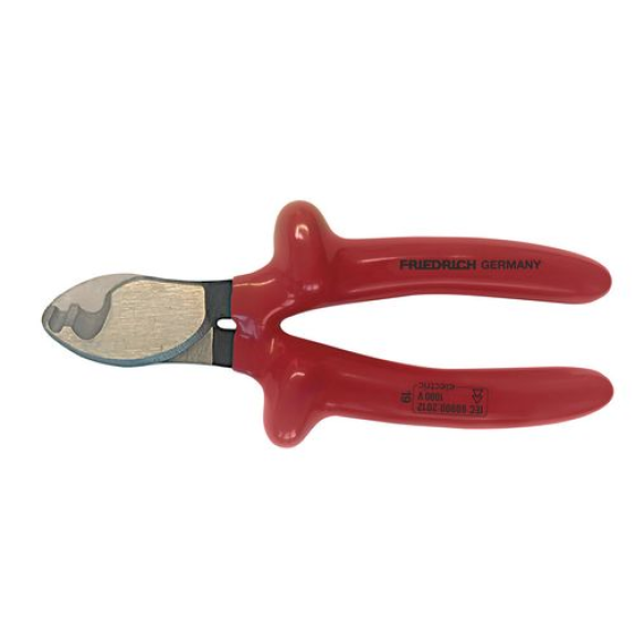 Coupe-câble « 2 en 1 », 165 mm, double ciseaux, Ø max. 10 mm, isolé 1000V-Lire la description