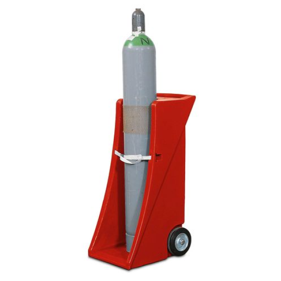 Chariot pour bouteilles de gaz GFW-1, en polyéthylène (PE), pour 1 bouteille, avec sangle Chariot pour bouteilles de gaz GFW-1, en polyéthylène (PE), pour 1 bouteille, avec sangle-Lire la description