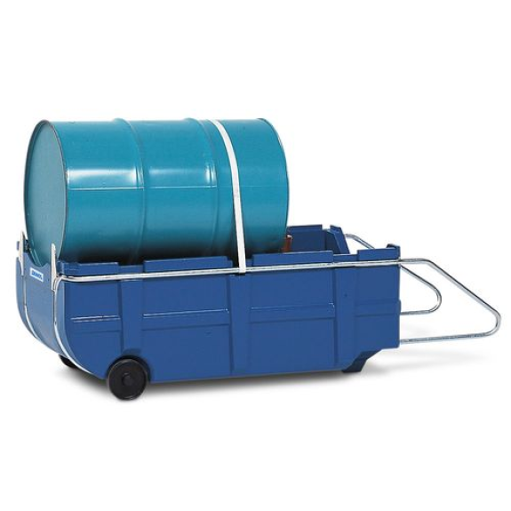 Chariots de manutention pour fût et bac FSK-Poly en PE, bleu, poignée et sangle, pour fûts de 200 l Chariots de manutention pour fût et bac FSK-Poly en PE, bleu, poignée et sangle, pour fûts de 200 l-Lire la description