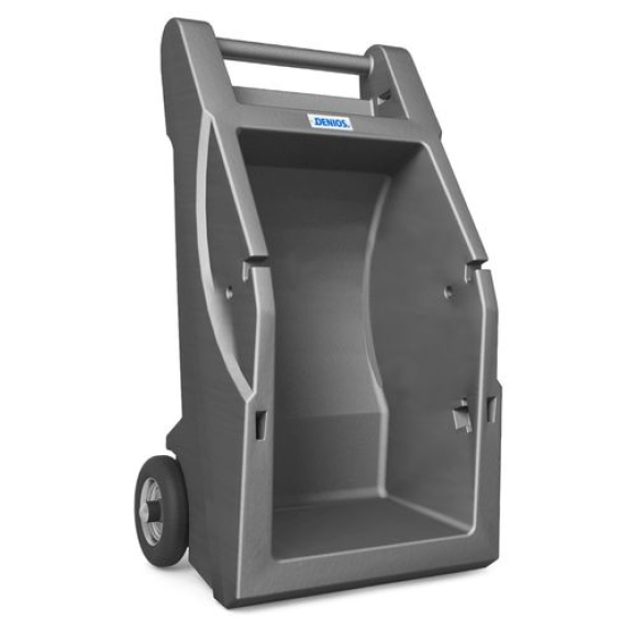 Chariot de manutention en PE type Basic, avec poignée et 2 roulettes-Lire la description