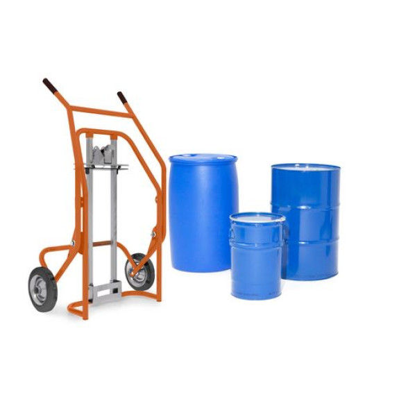 Chariot pour fûts Secu Comfort, acier époxy, pneus pleins, pour fûts en acier / plastique Chariot pour fûts Secu Comfort, acier époxy, pneus pleins, pour fûts en acier / plastique-Lire la description