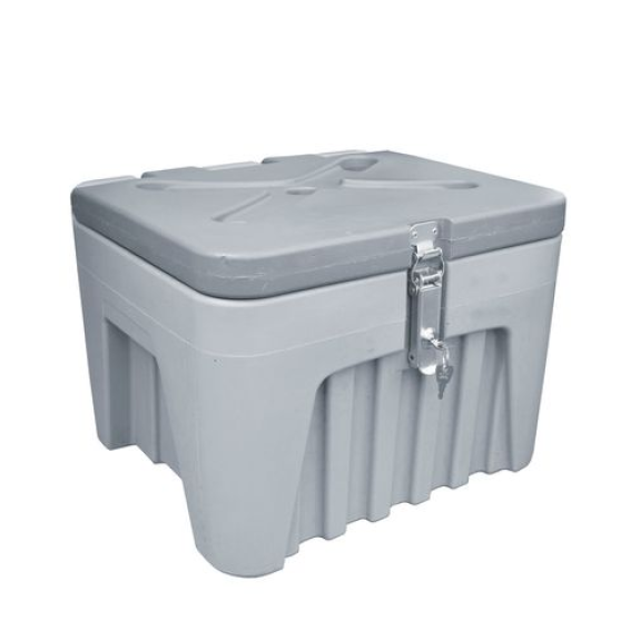 Box universel en plastique (PE), gris, verrouillable, volume de 29 litres-Lire la description