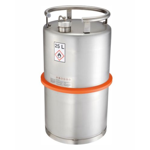 Fût de sécurité, inox, avec bouchon à vis, 25 litres Fût de sécurité, inox, avec bouchon à vis, 25 litres-Lire la description