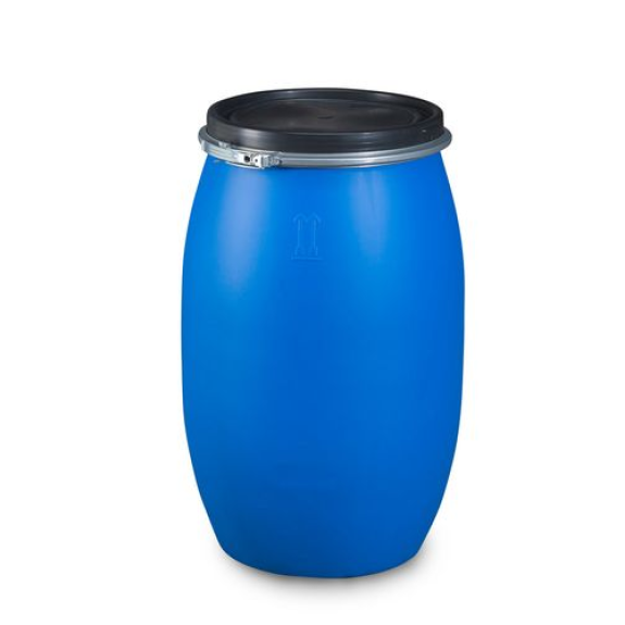 Fût plastique avec couvercle, 120 litres-Lire la description