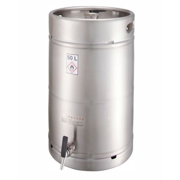 Fût de sécurité, inox, avec robinet de soutirage 3/4", 50 litres Fût de sécurité, inox, avec robinet de soutirage 3/4", 50 litres-Lire la description
