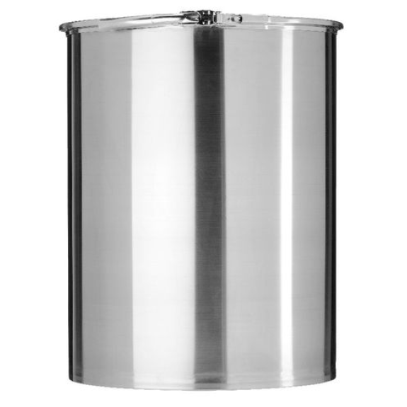 Fût à couvercle en inox avec bonde de 2'' et 3/4'', 60 litres Fût à couvercle en inox avec bonde de 2'' et 3/4'', 60 litres-Lire la description