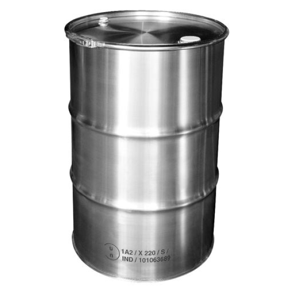 Fût à couvercle en acier inoxydable avec bonde de 2'' et 3/4'', 213 litres-Leggi tutto