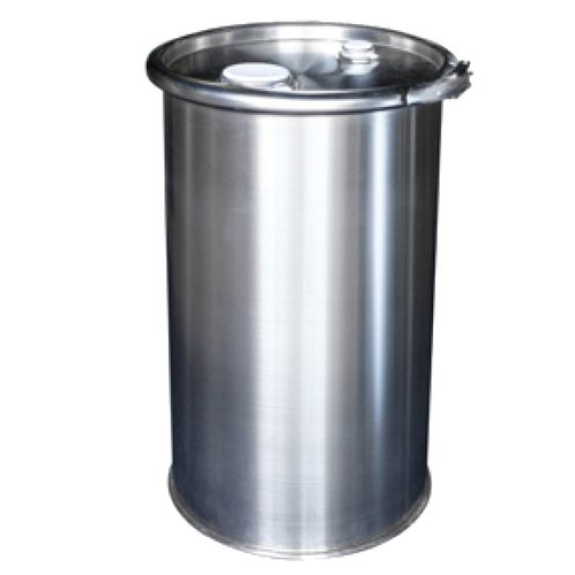 Fût à couvercle en inox avec bonde de 2'' et 3/4'', 30 litres-Lire la description