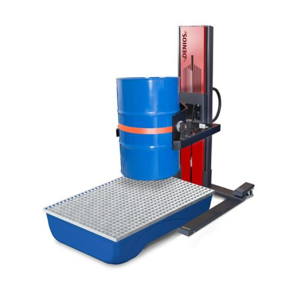 Lève-fût Servo Ex, retourne-fût 360°, pour fûts de 60 à 220 l, châssis large, levée 0-1430 mm, ATEX-Beschreibung lesen