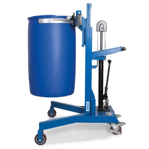 Lève-fût Servo Eco, pince à fût, pour fûts de 200 / 220 litres, châssis écarté en V, levée 0-500mm-Lire la description