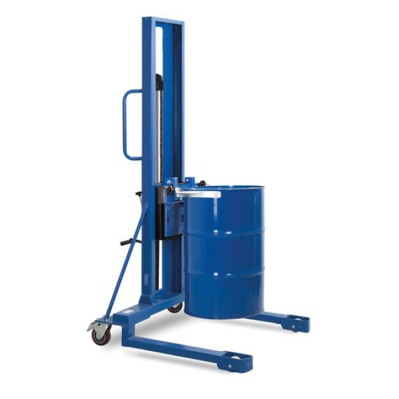 Lève-fût Servo, pince à fût, pour fûts de 200 / 220 litres, châssis large, levée 0-1170 mm-Leggi tutto