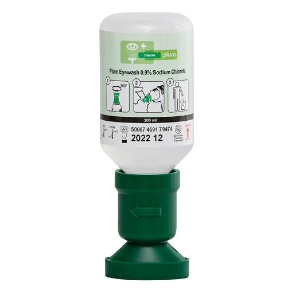 Rince-œil à 0,9 % de solution saline isotonique (chlorure de sodium), 200 ml-Lire la description