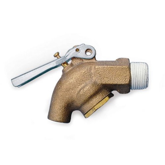 Robinet de soutirage en laiton 3/4",  pour liquides agressifs, auto fermant-Lire la description