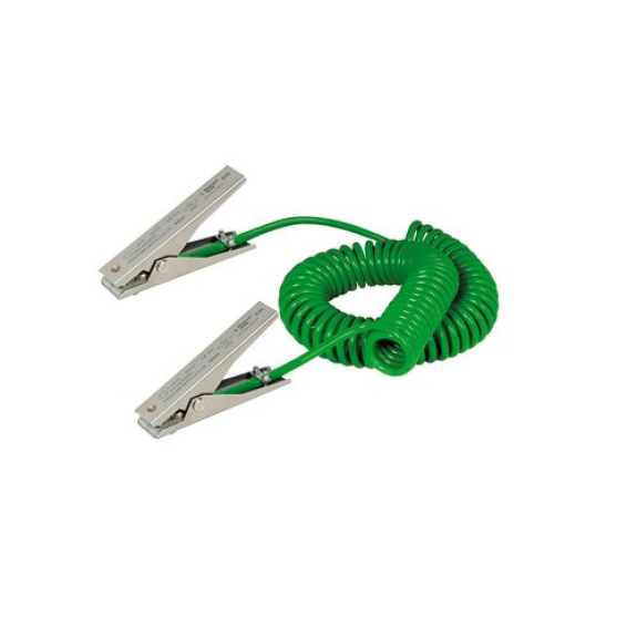 Câble de terre à spirale, avec 2 pinces de mise à la terre, ATEX, longueur 3 m-Leggi tutto