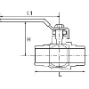 Vanne mâle mâle  - Dn: 15 | Filetage: 1/2'' | Pn: 25 bar | L: 58 | L1: 84 | H: 44