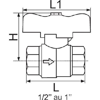 Vanne a clapet anti-retour PN 16 - L: 52 | Filetage : 1/2'' | L1: 35 | H: 49-Lire la description