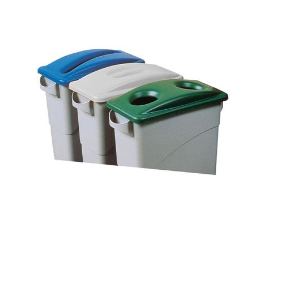 Couvercle avec ouverture à bouteilles, pour collecteur de tri de 60 / 90 litres, vert-Lire la description