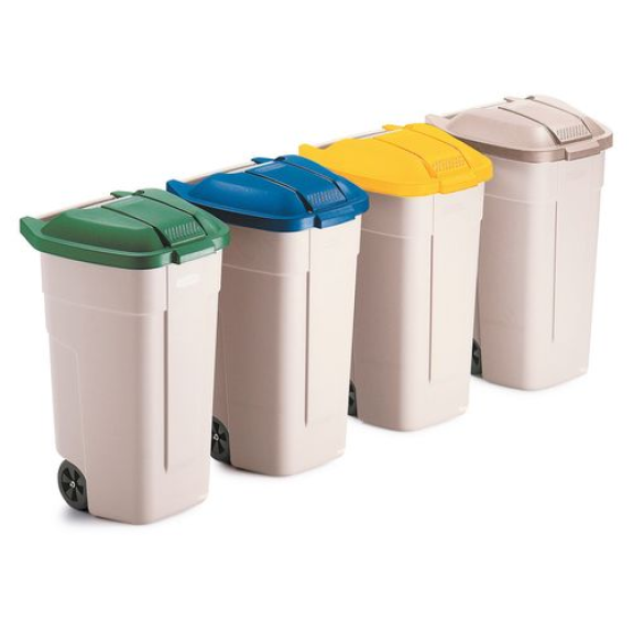 Couvercle pour conteneur sur roues de 100 litres, jaune-Lire la description