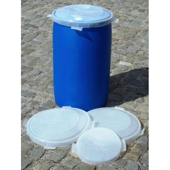 Couvercle de fût en PE pour fûts de 120 litres, transparent, UE = 5 Couvercle de fût en PE pour fûts de 120 litres, transparent, UE = 5-Lire la description