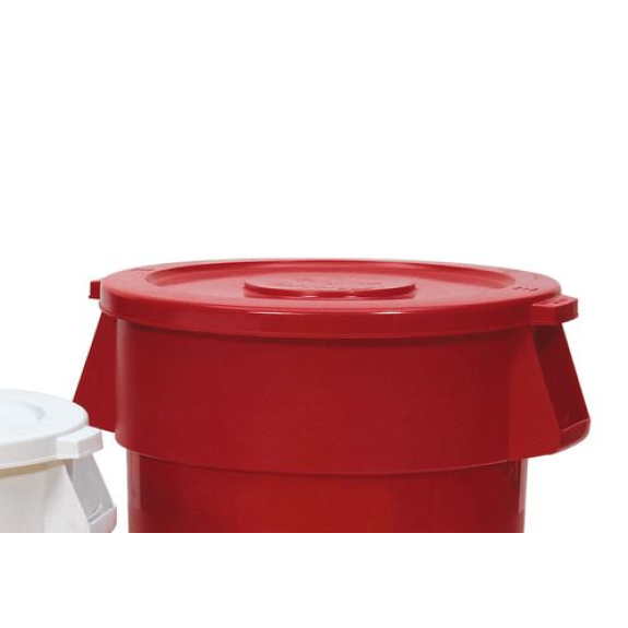 Couvercle pour poubelle multi-usage en polyéthylène (PE) de 120 litres, rouge Couvercle pour poubelle multi-usage en polyéthylène (PE) de 120 litres, rouge-Lire la description
