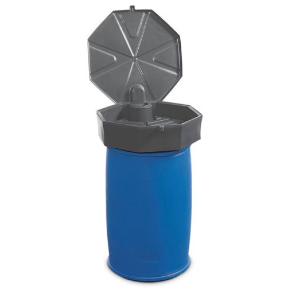 Entonnoir en polyéthylène (PE), forme de gaufre, volume de 22 litres, avec couvercle Entonnoir en polyéthylène (PE), forme de gaufre, volume de 22 litres, avec couvercle-Lire la description
