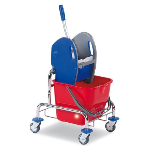 Chariot de nettoyage avec seau de 20 litres et presse balai Chariot de nettoyage avec seau de 20 litres et presse balai-Lire la description