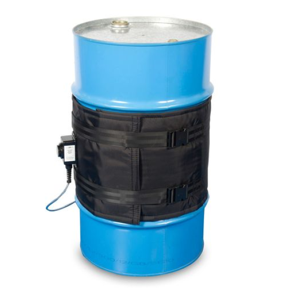 Couverture chauffante pour fûts de 120 l, 0 90°C, thermostat, 1400 - 1650 mm, 400 Watt-Lire la description