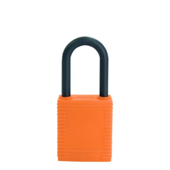 Cadenas de sécurité, anse plastique, orange, non conducteur Cadenas de sécurité, anse plastique, orange, non conducteur-Lire la description