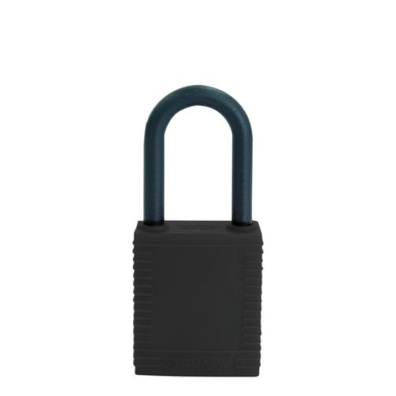 Cadenas de sécurité, anse plastique, noir, non conducteur Cadenas de sécurité, anse plastique, noir, non conducteur-Lire la description