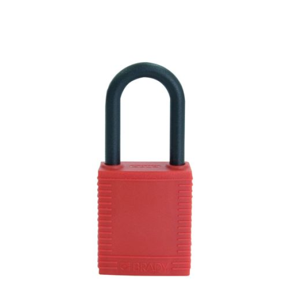 Cadenas de sécurité, anse plastique, rouge, non conducteur Cadenas de sécurité, anse plastique, rouge, non conducteur-Lire la description